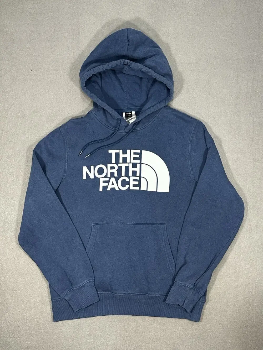 Men’s The North Face Hoodie Size M Blue Large Logo Pullover Sweatshirt